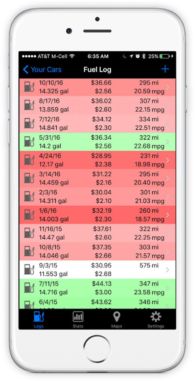 Screenshot of FuelMate